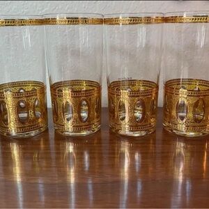Culver 22k Gold Highball Glasses Set of 4